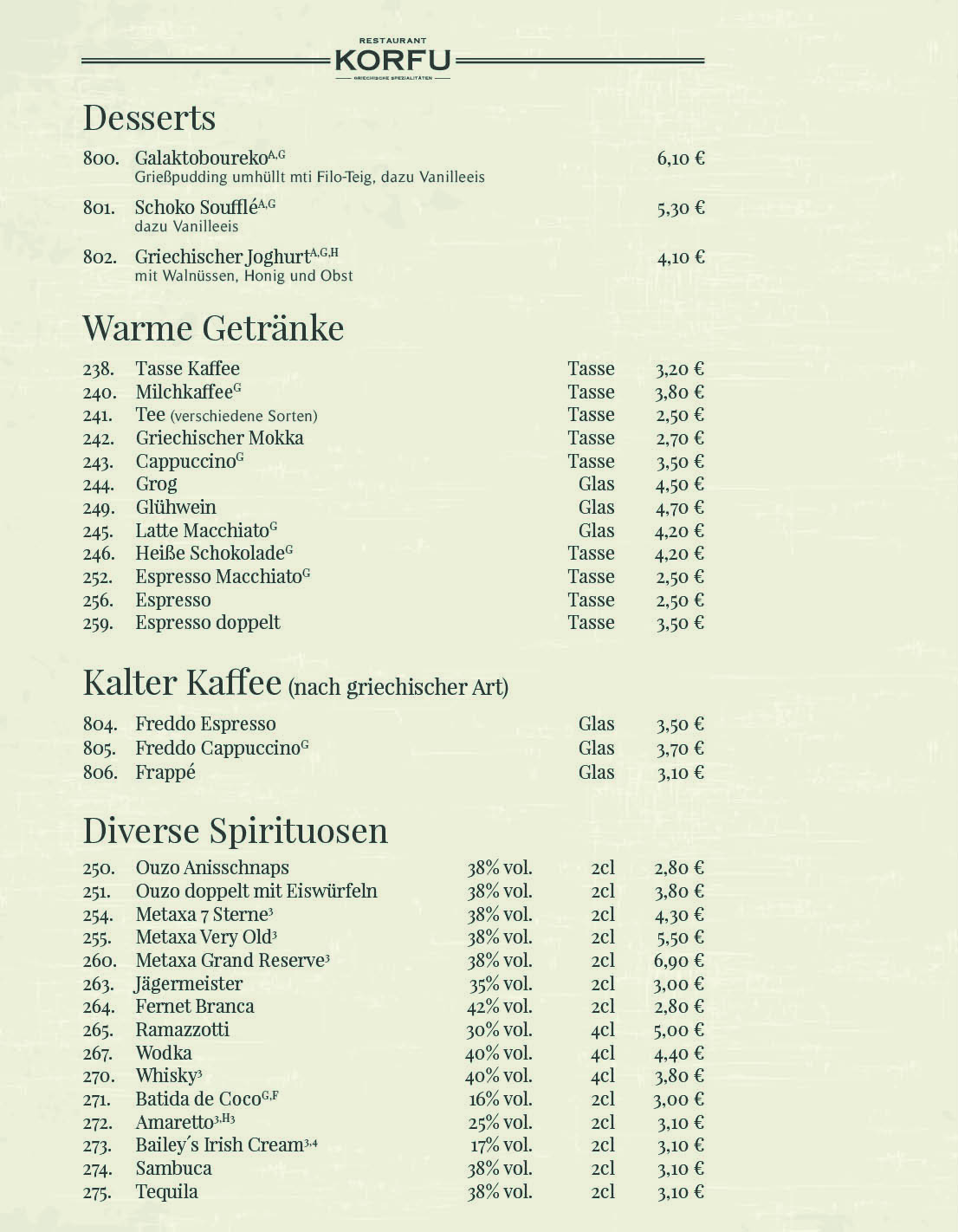 Restaurant Korfu Nauen Speisekarte 10