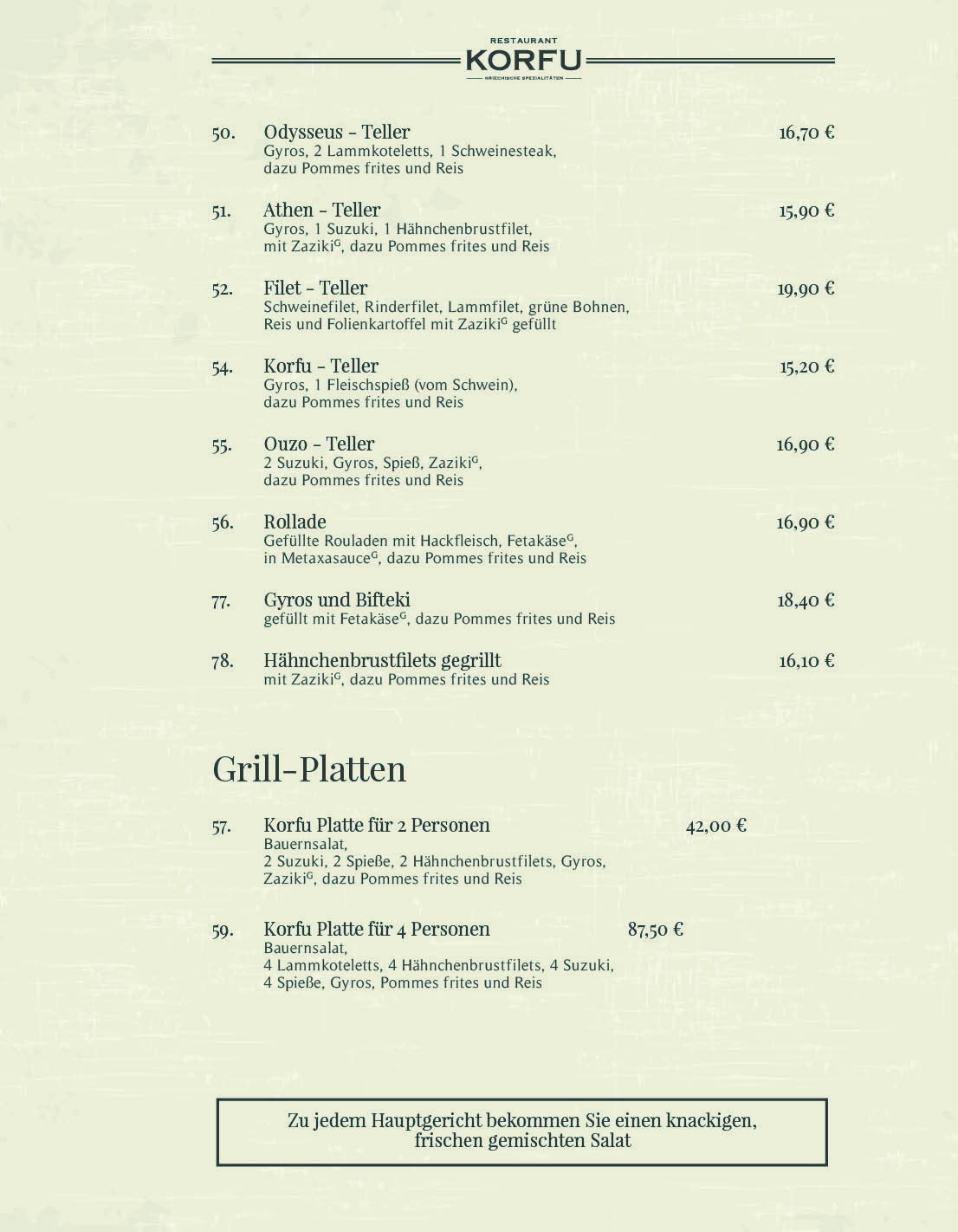 Restaurant Korfu Nauen Speisekarte 5